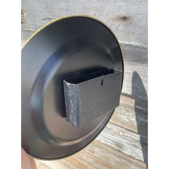 Antique 1930s Metal Toleware Hand Painted wall Plate Roses Flowers - Picture 5 of 16